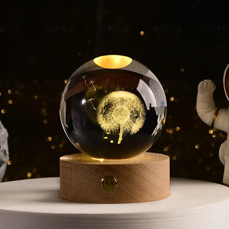 3D Crystal Night Light - Elegant Glass Gift for All Occasions