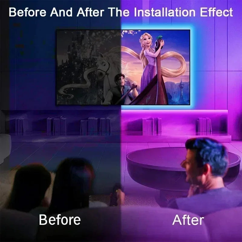 RGB LED Strip Light with Remote and App Control - USB Powered