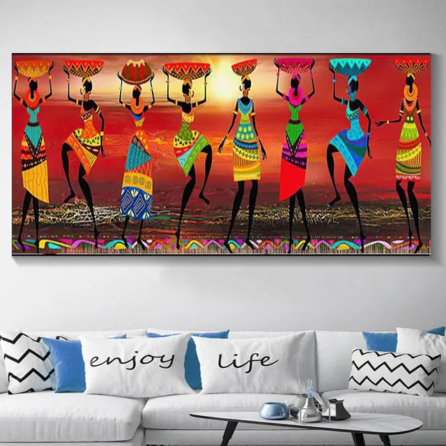 Abstract African Woman Canvas Art Print