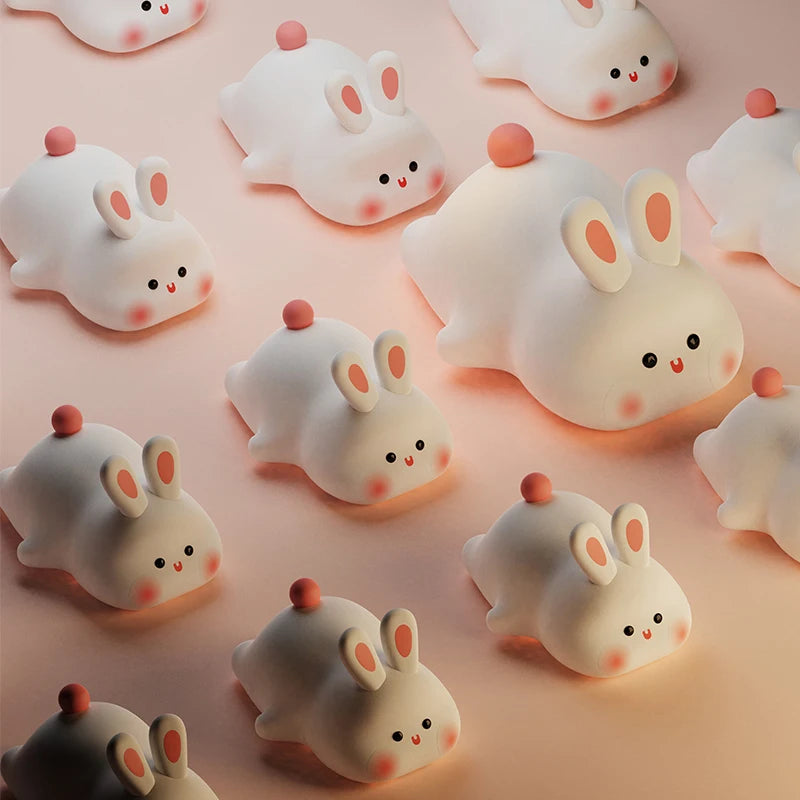 Rabbit-Shaped USB Rechargeable Silicone Night Light