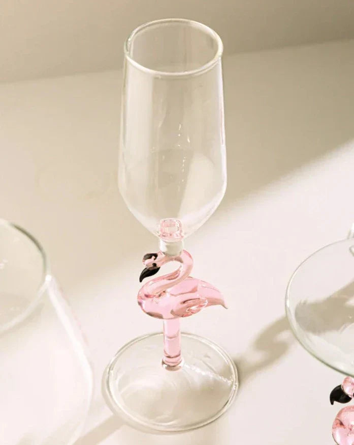 Flamingo Handle Glassware Set for Cocktails and Wine