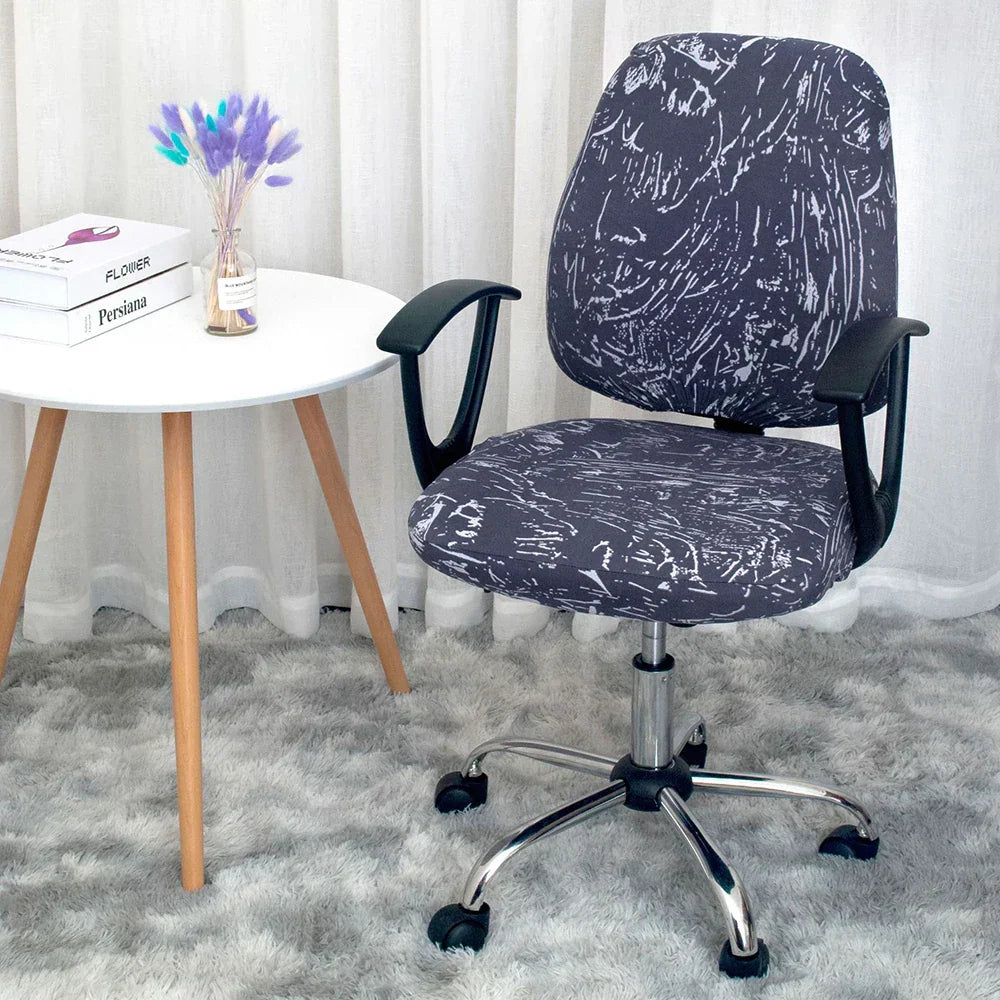 2-Piece Solid Color Spandex Office Chair Covers