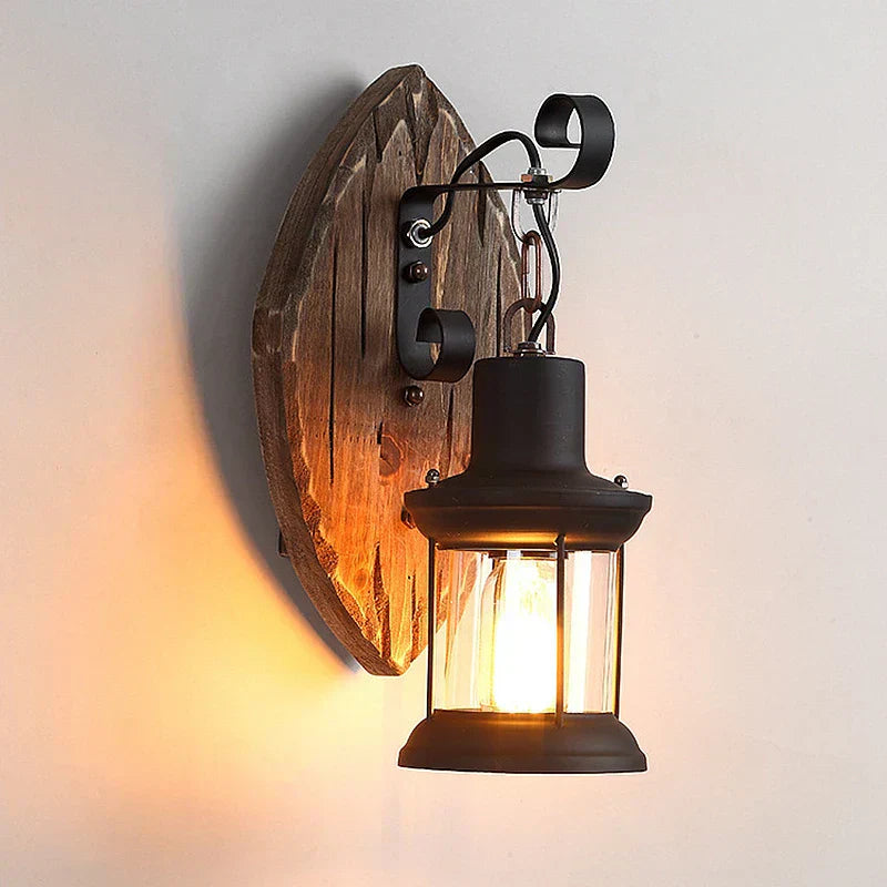 Vintage Industrial Wall Lamp with Metal Cage Design