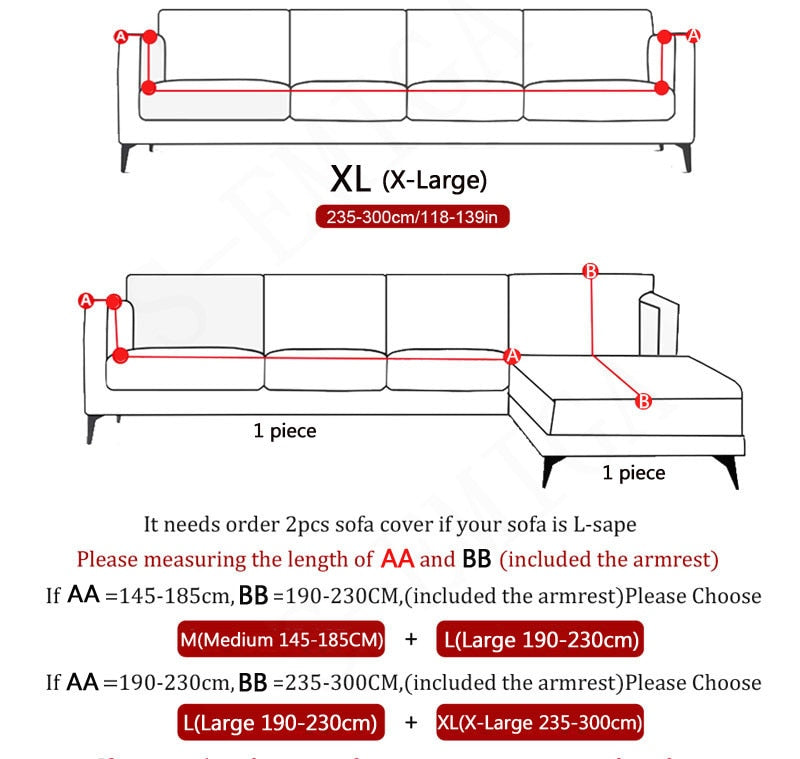 Modern Non-Slip Colorful Elastic Sofa Cover 35-118 Inch