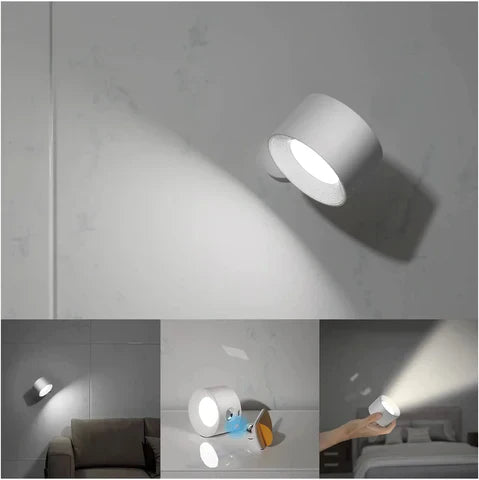 Wireless Dimmable Rechargeable Wall Lamp with 360° Rotation