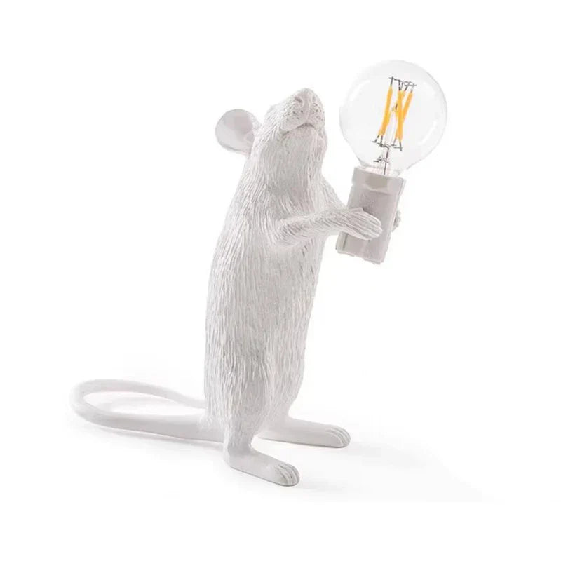 LED Animal Table Lamps - Resin Rat, Cat, Squirrel Night Lights