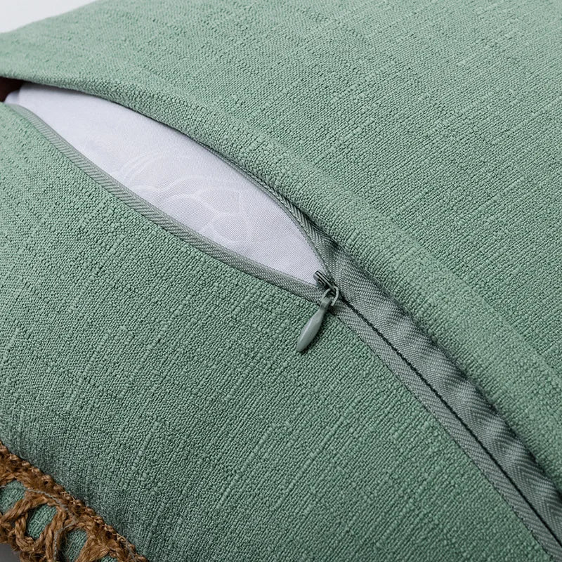 French-Inspired Colorful Linen Pillow Covers with Braid Trim
