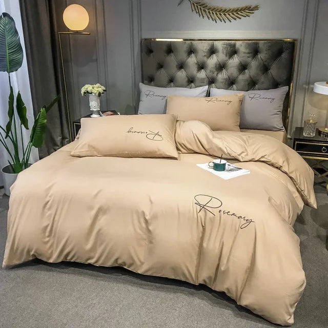 Elegant Embroidered Duvet Cover - Luxury Bedding