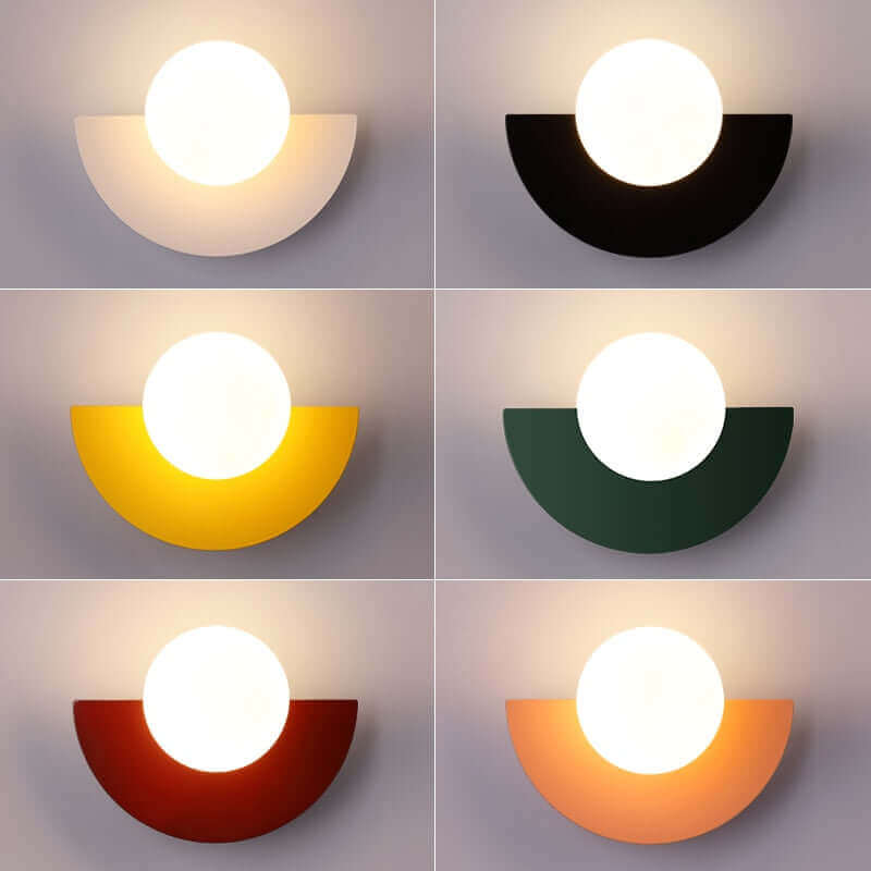 Half Moon LED Wall Light in Various Colors