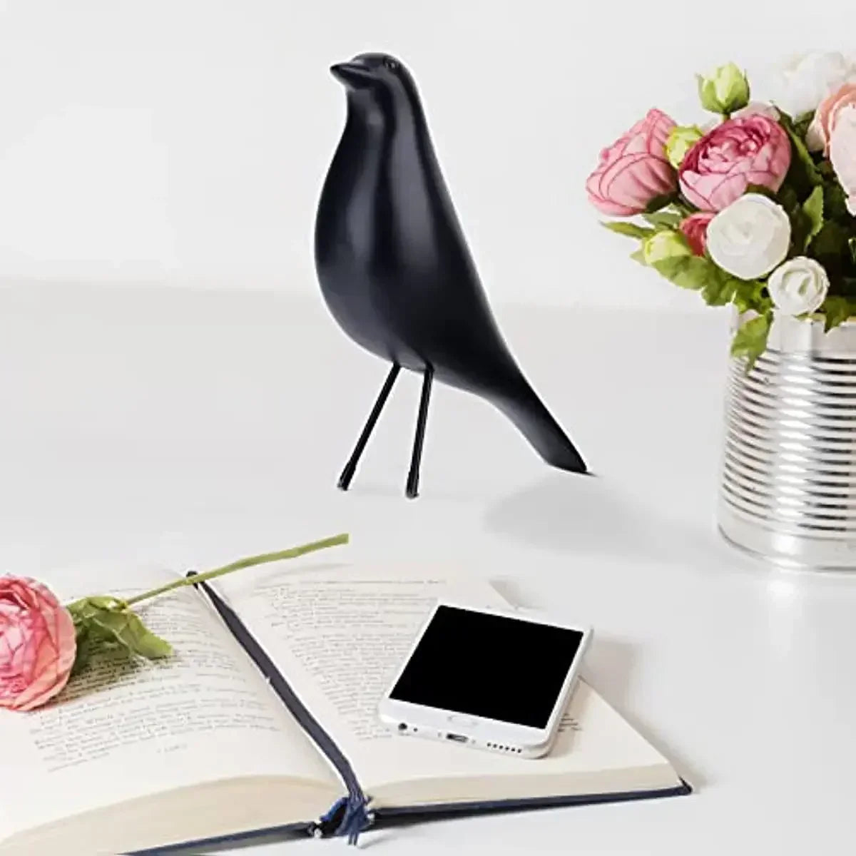Contemporary Resin Bird Statue Sculpture