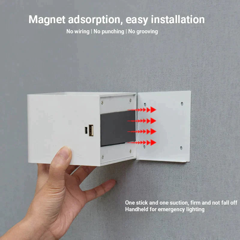 Rechargeable Wireless Wall Lamp with Motion Sensor and Adjustable Dual Lighting