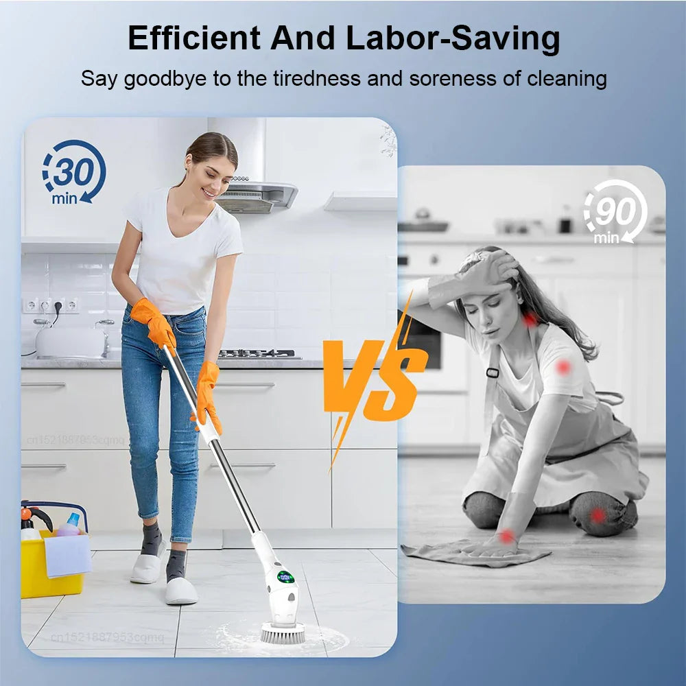 Multifunctional Electric Cleaning Brush with 8 Interchangeable Heads