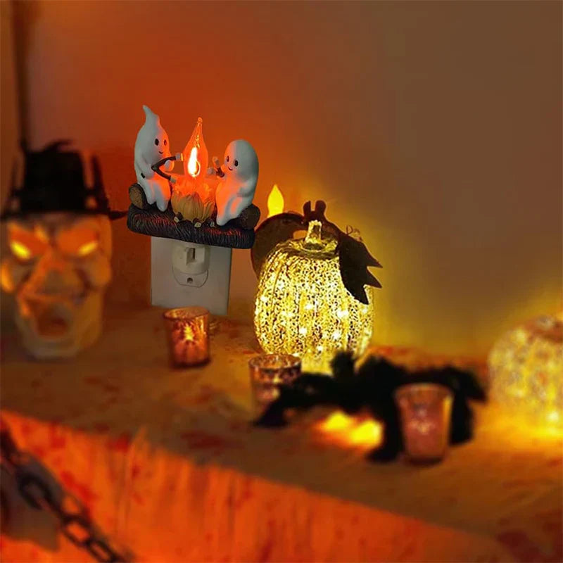 Cute Ghost Campfire Night Light with Energy-Efficient LED