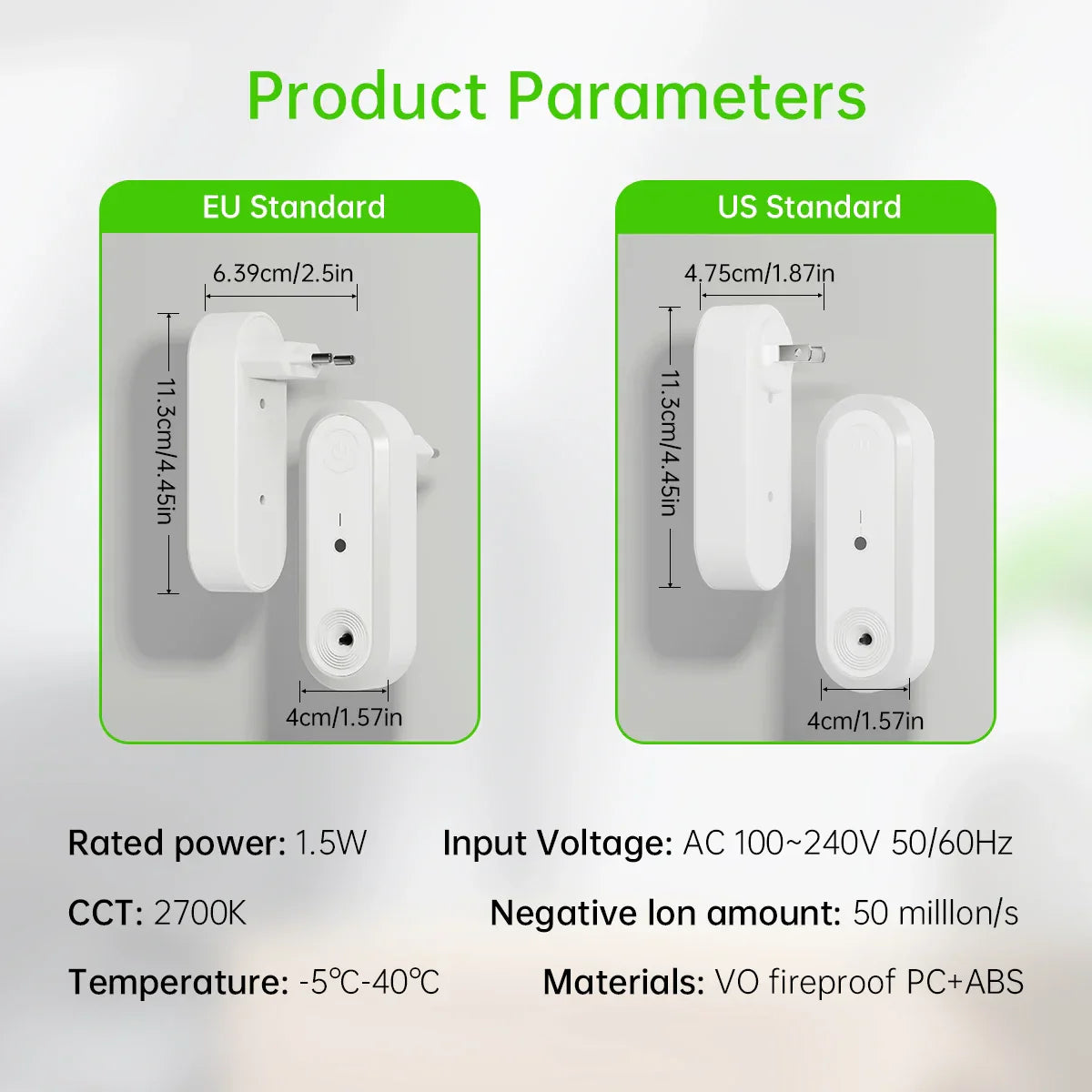 Compact Filter-Free Air Purifier with Touch Control Night Light