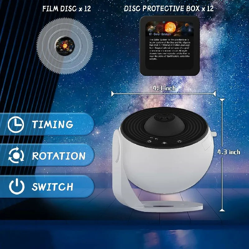 360° Rotating Planetarium Projector with 12 Effects and Timer