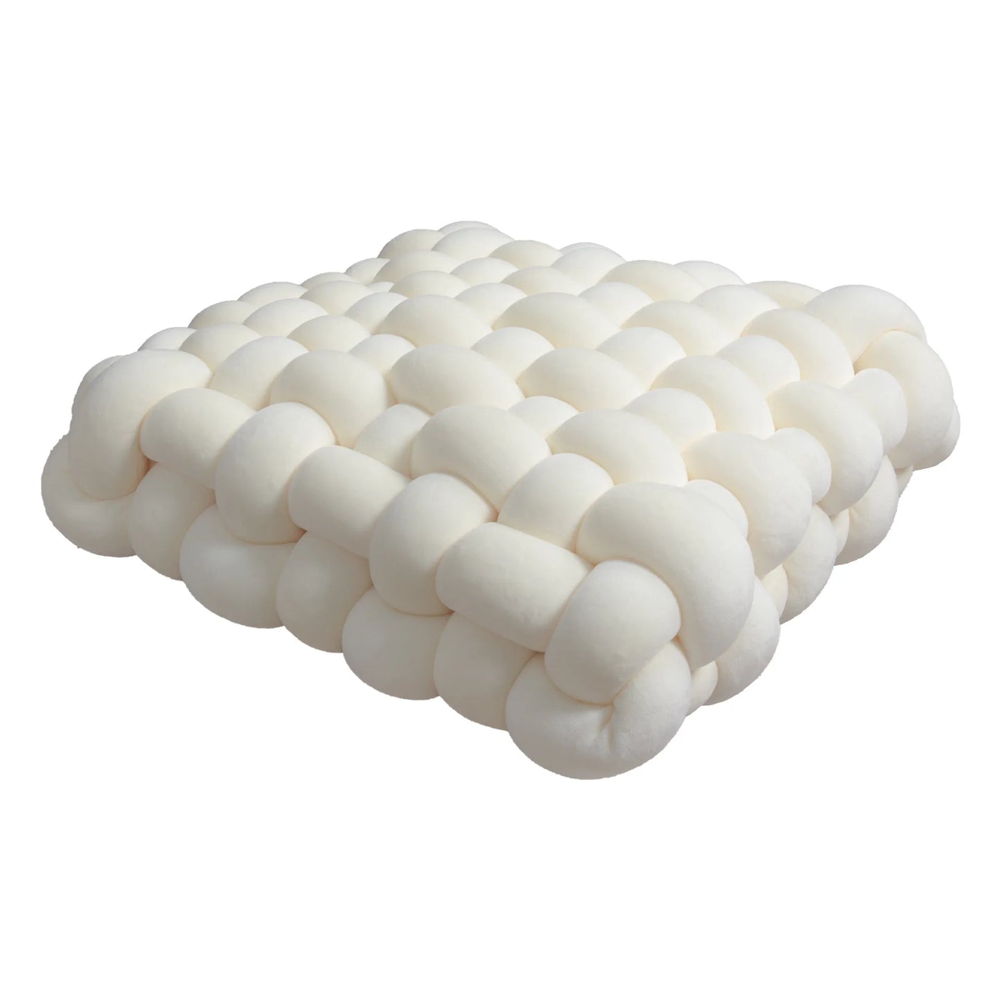 Square Plush Knitted Throw Pillow in Crystal Velvet