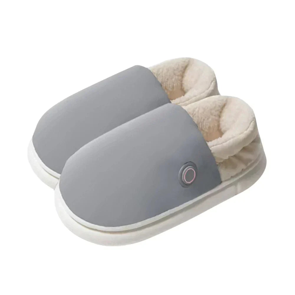 Heated Plush Slippers with Adjustable Temperature Settings