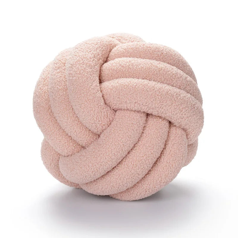 Hand-Knotted Sheepskin Ball Throw Pillow
