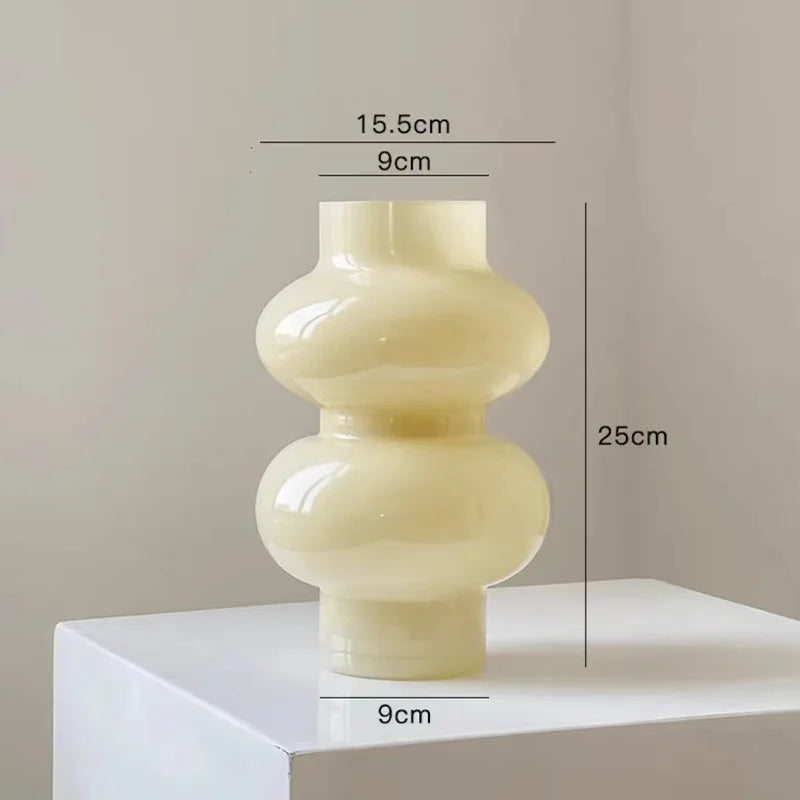 Chubby Two-Stage Yellow Glass Vase