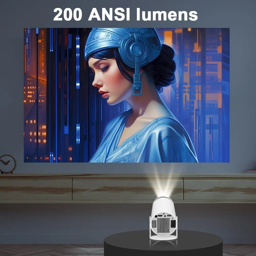 4K Android Smart Projector with 180° Viewing Angle and 360° Sound