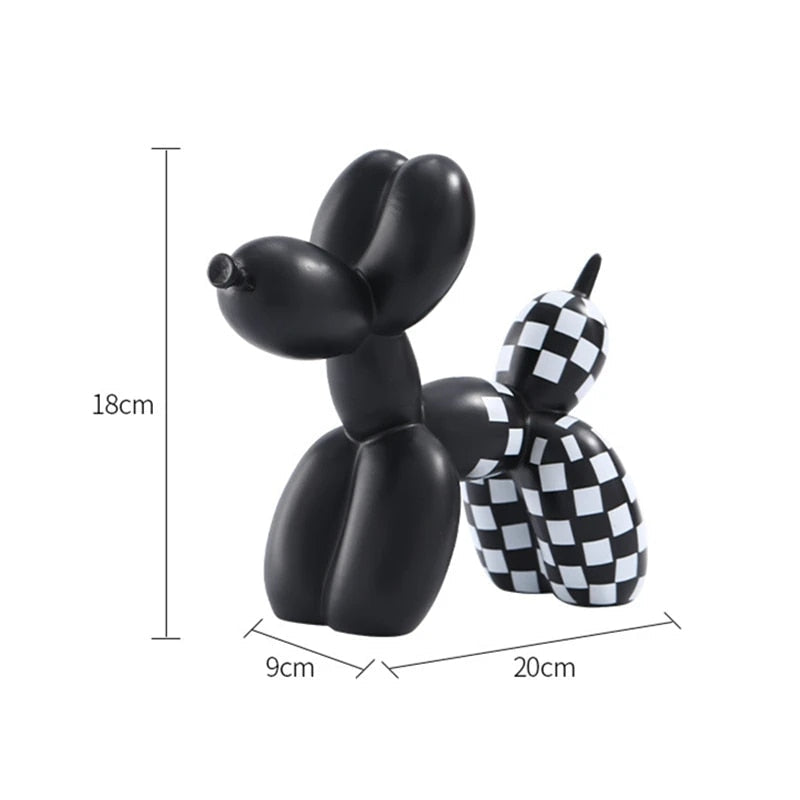 Nordic Balloon Dog Resin Figurine for Home and Office Decor