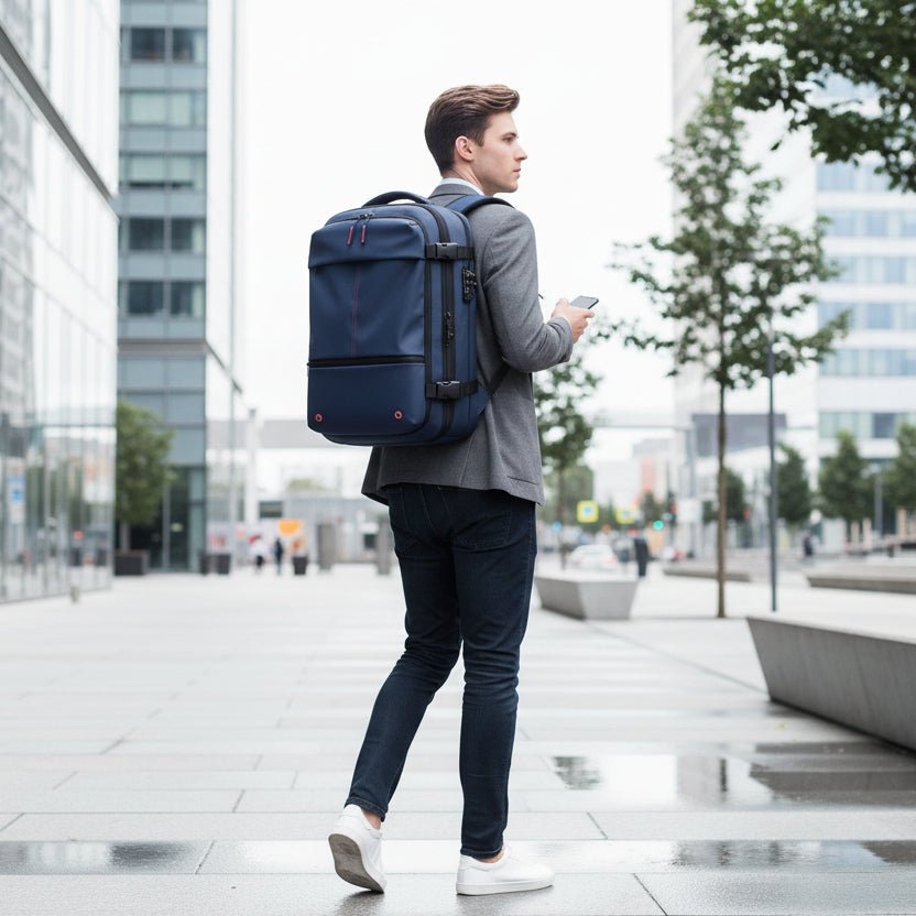 Compressible Travel Laptop Backpack with Padded 17.3" Compartment