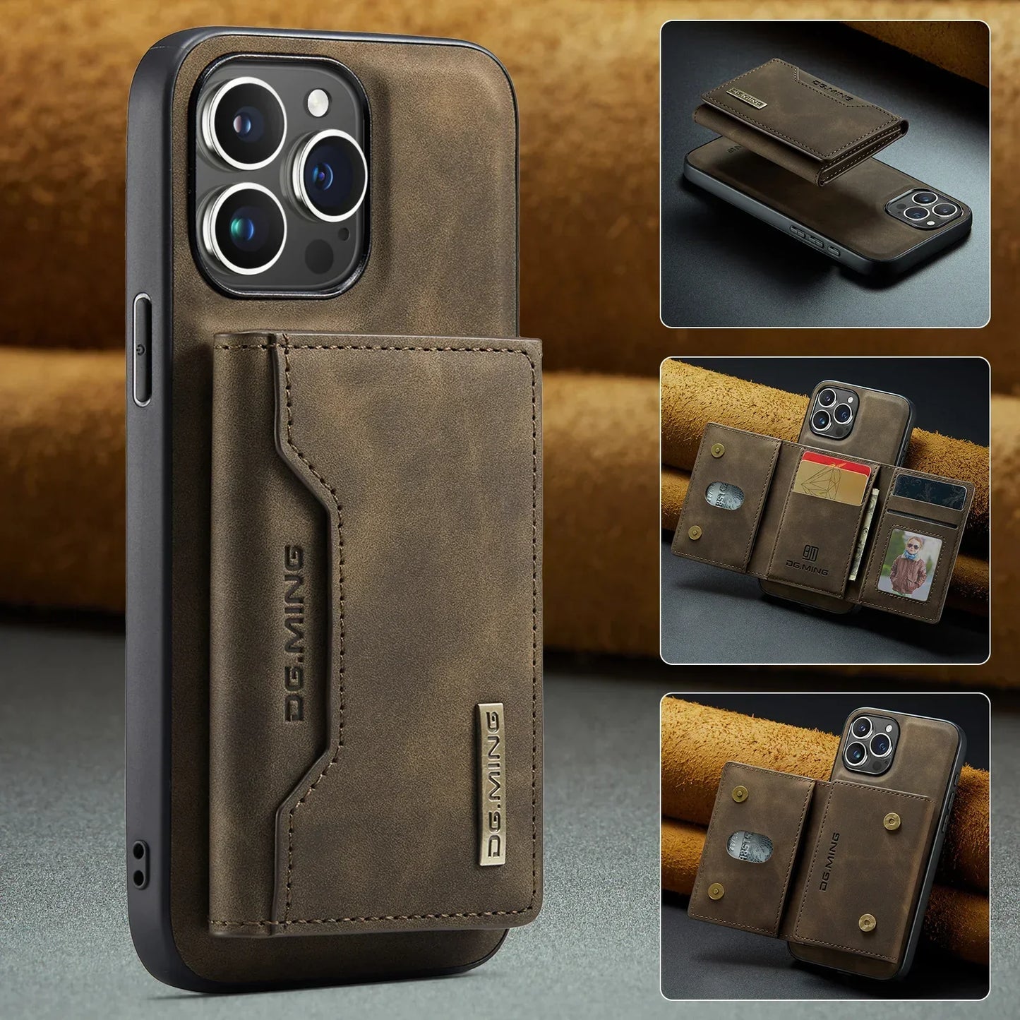 2-in-1 Magnetic iPhone Case with Detachable Leather Wallet