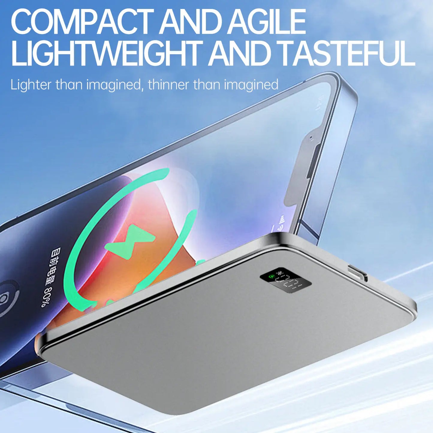 Ultra-Slim Magnetic Wireless Power Bank with LED Indicator