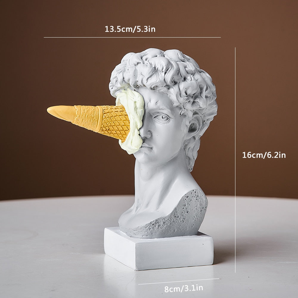 Ice Cream Figurine Sculpture for Playful Home Decor