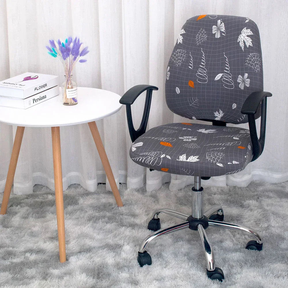 2-Piece Solid Color Spandex Office Chair Covers