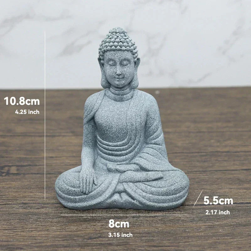 Small Buddha Stone Statue for Zen Garden and Meditation