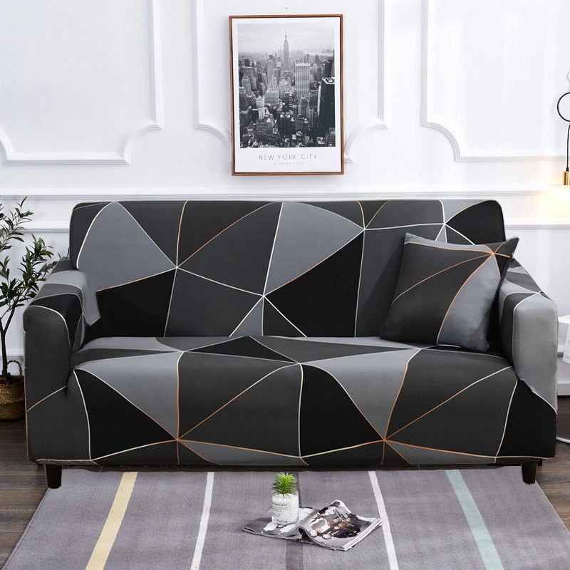 Non-Slip Colorful Elastic Sofa Cover for L-Shaped Sofas
