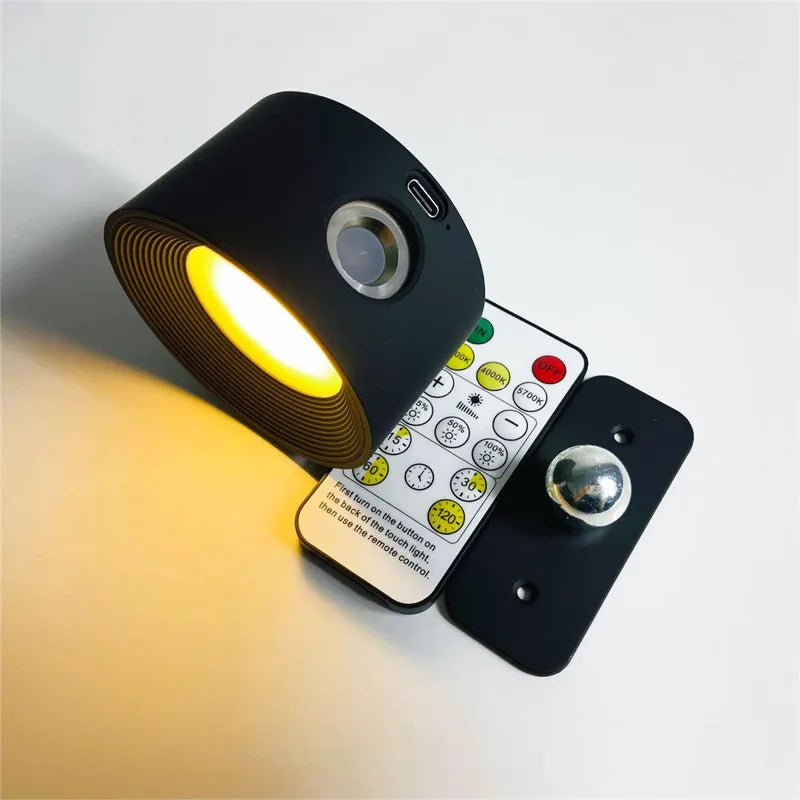 Wireless Dimmable Rechargeable Wall Lamp with 360° Rotation