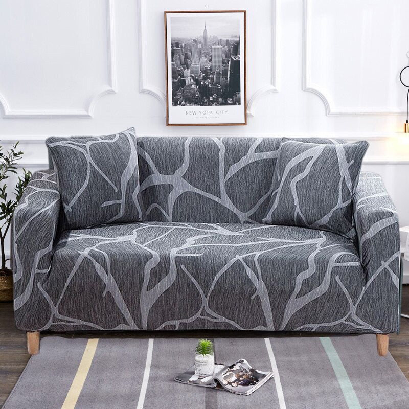 Non-Slip Colorful Elastic Sofa Cover for L-Shaped Sofas