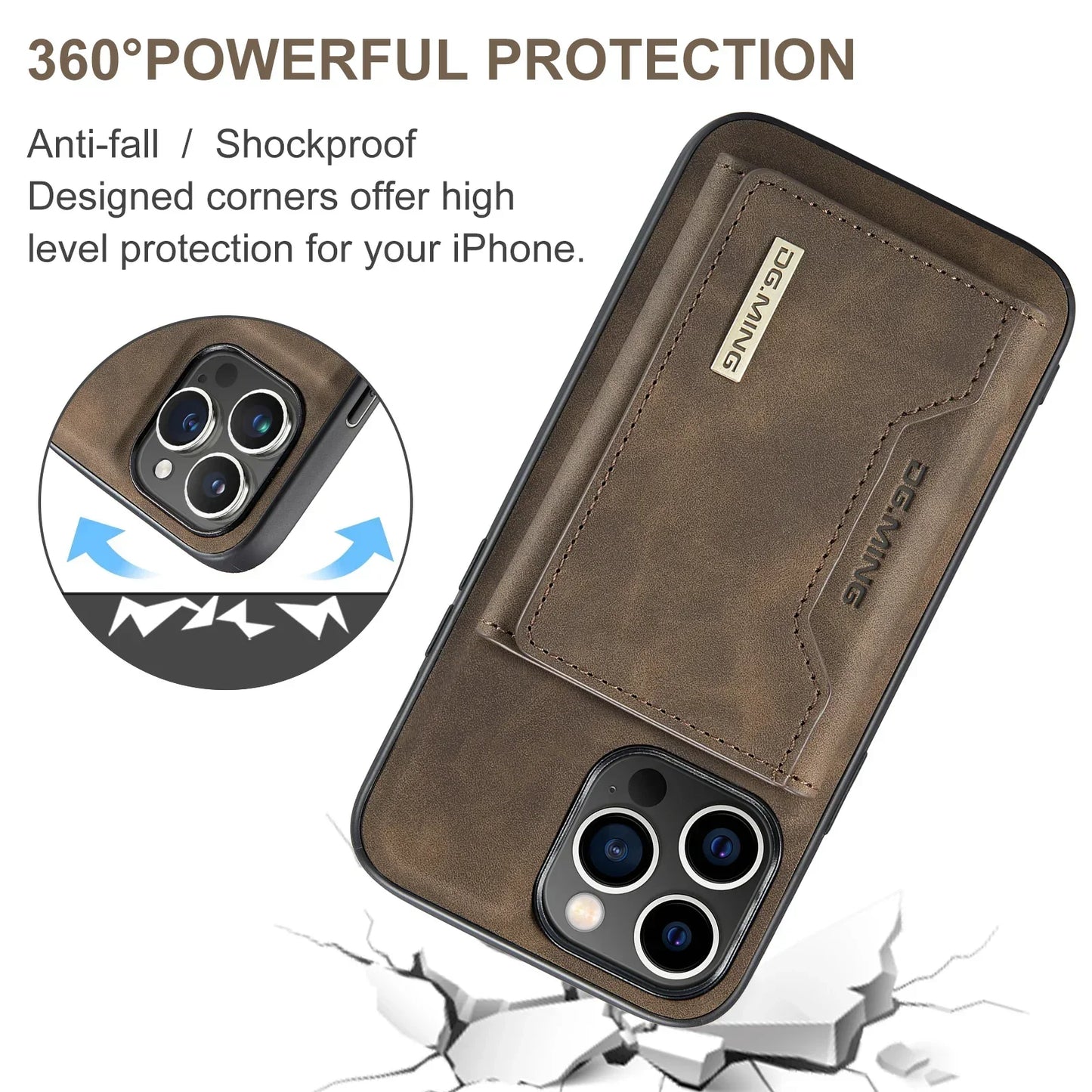 2-in-1 Magnetic iPhone Case with Detachable Leather Wallet