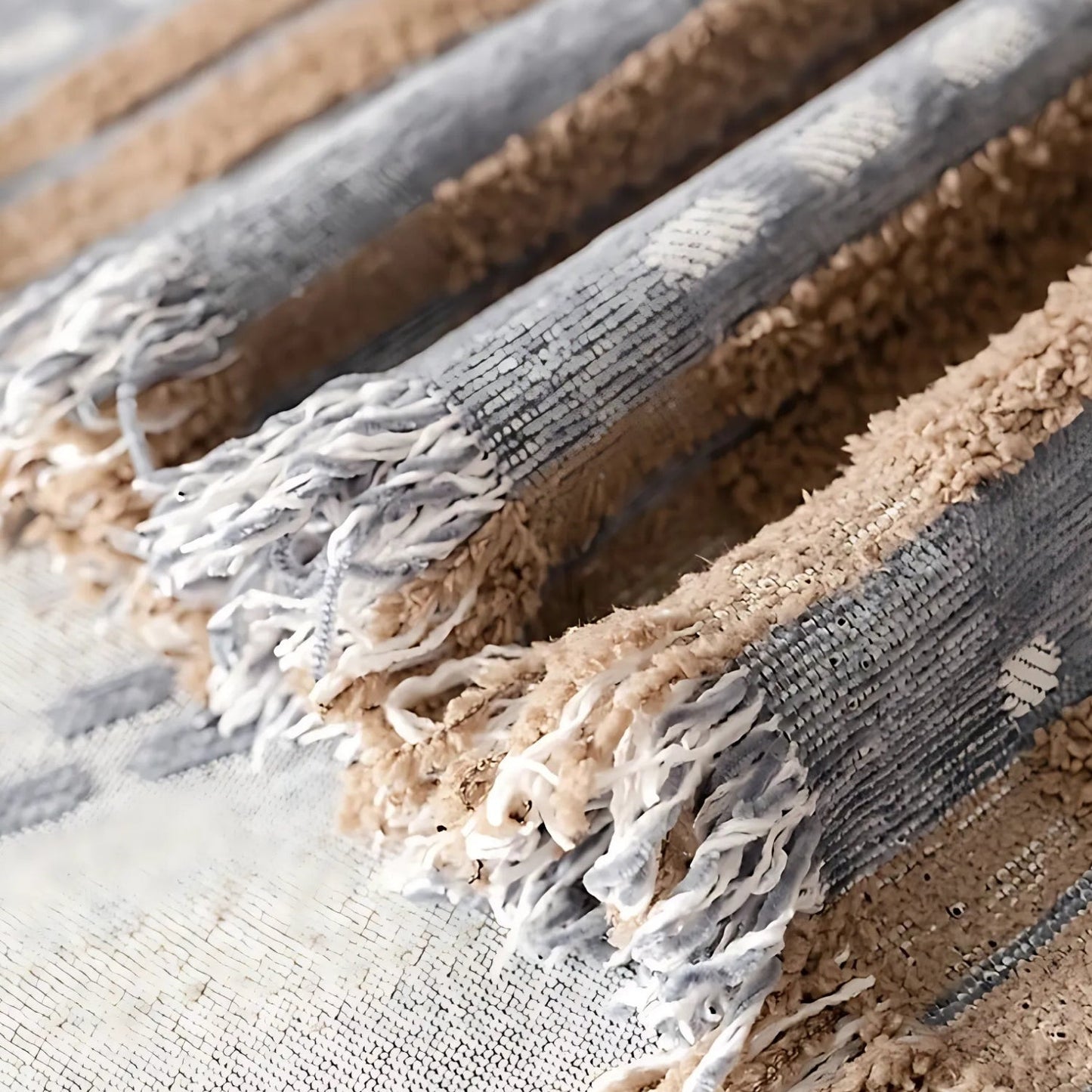 Plush Striped Boho Sofa Cover Blanket