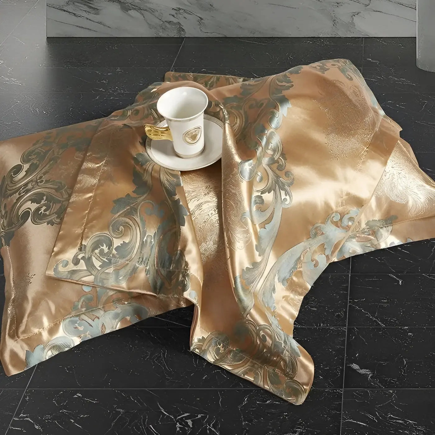 Satin Jacquard Duvet Cover Set with Pillowcases