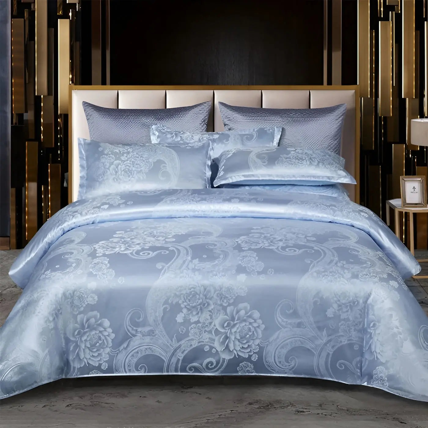 Satin Jacquard Duvet Cover Set with Pillowcases