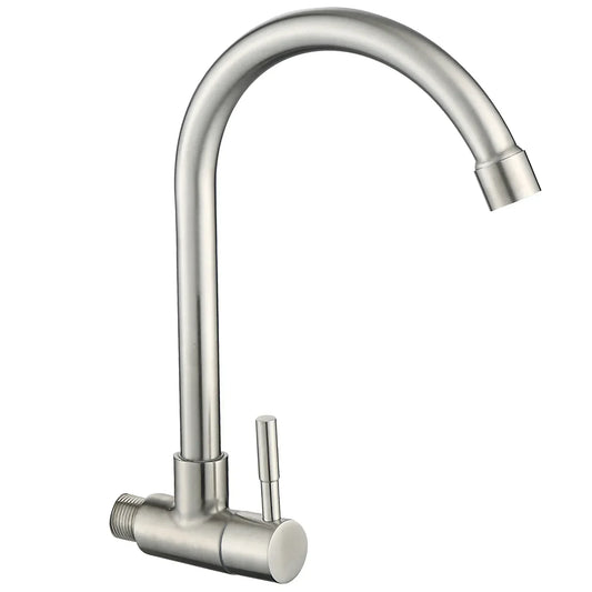 Rotatable Black Stainless Steel Cold Water Kitchen Faucet