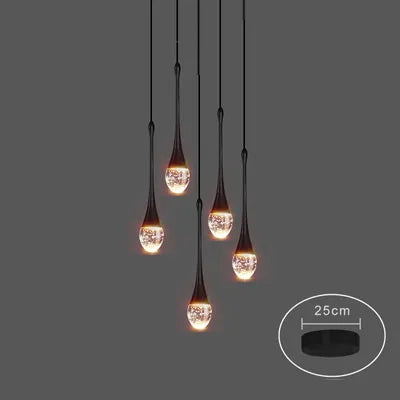 Crystal Pendant Light with Gold Finish and LED Bulbs