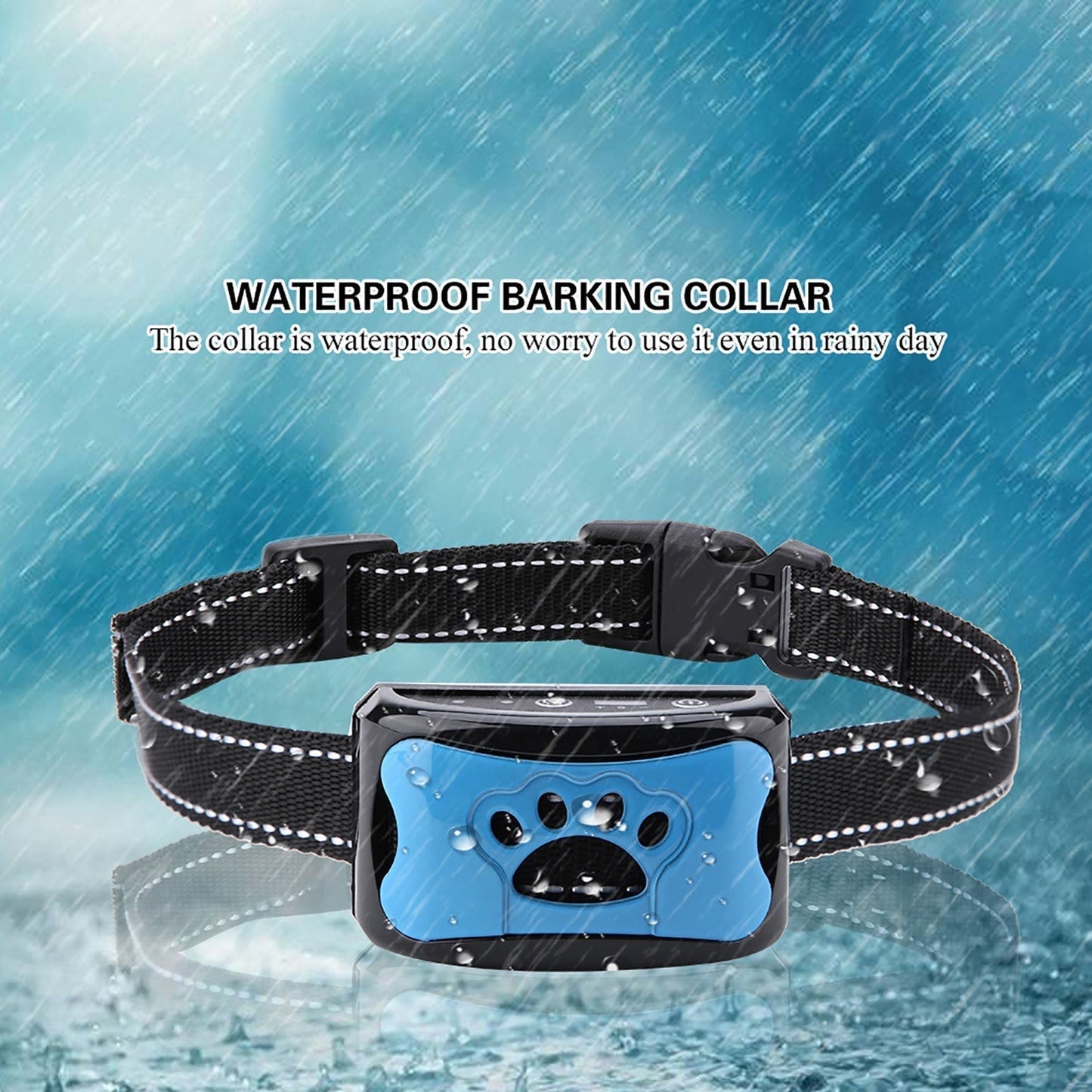 No-Shock Adjustable Anti-Bark Dog Collar with Sound and Vibration