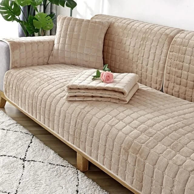 Plush Velvet Anti-Slip Sofa Cover