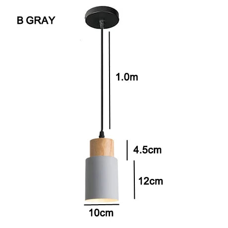 Scandinavian LED Pendant Light in Metal and Wood