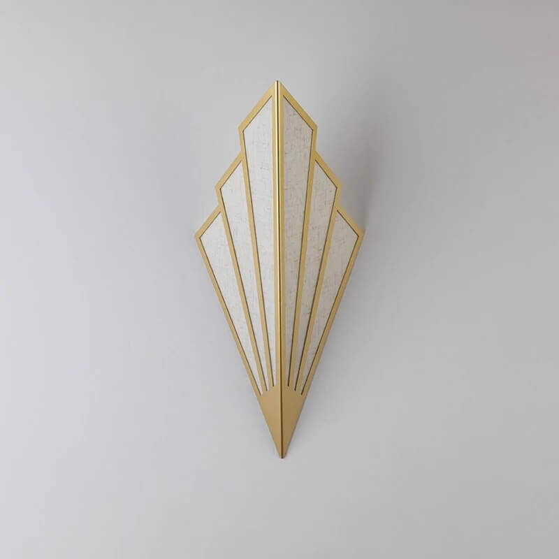 Art Deco Fan-Shaped Wall Light in Black and Gold