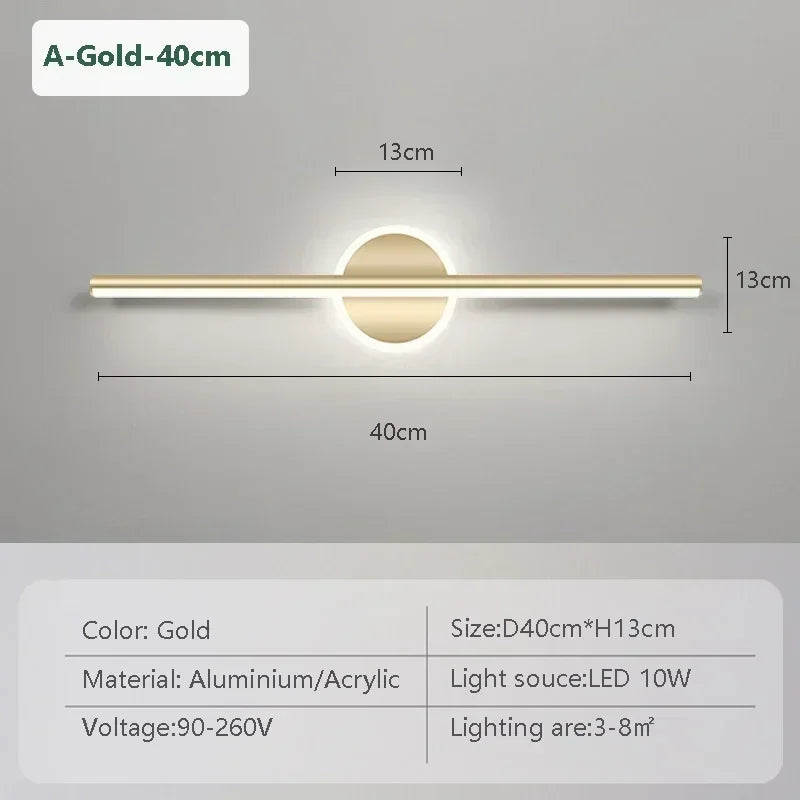 Modern LED Wall Lamp - Elegant Minimalist Design for Bathroom and Bedroom
