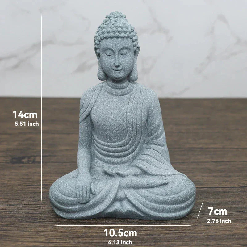 Small Buddha Stone Statue for Zen Garden and Meditation