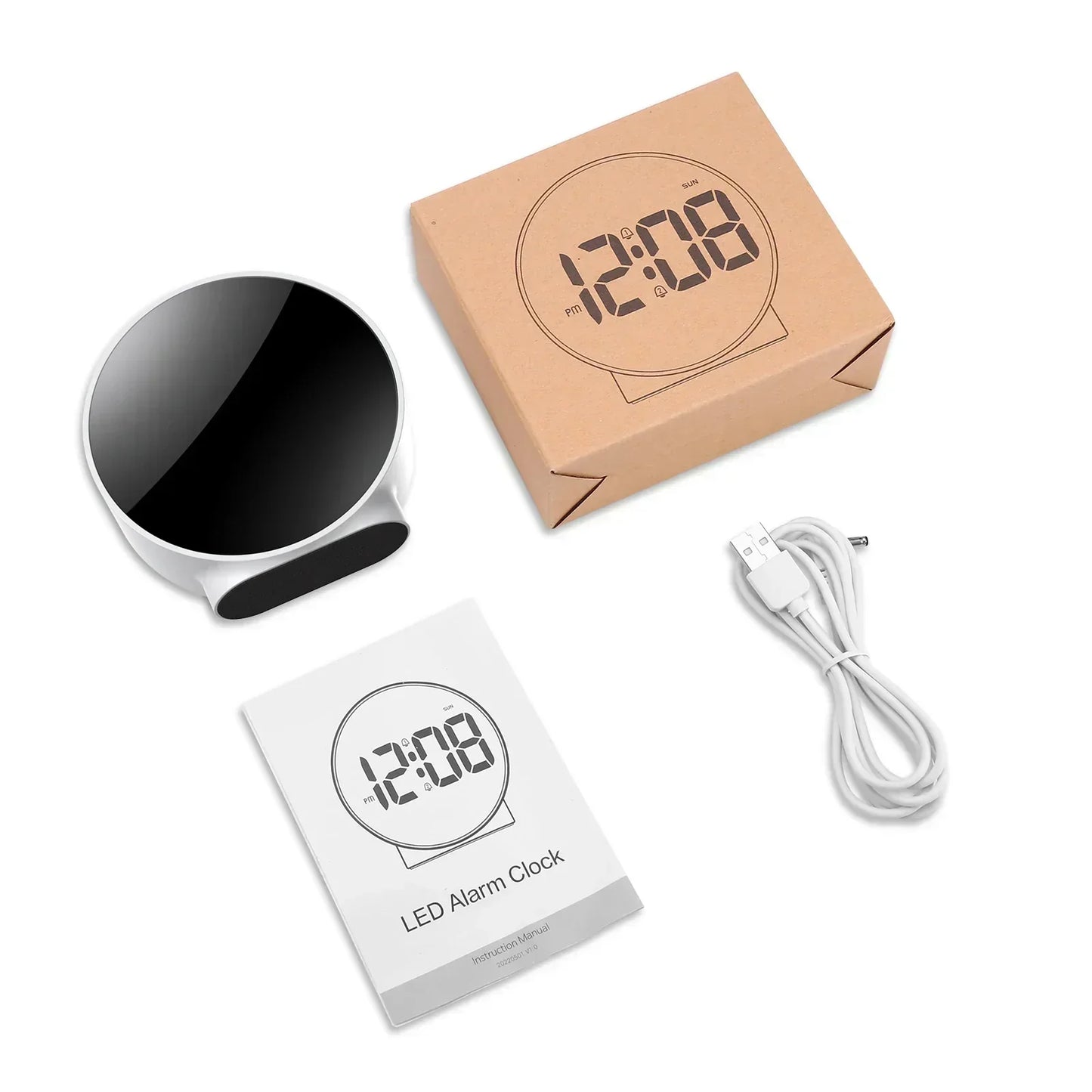 Digital Desk Clock with USB Charging and Snooze Function