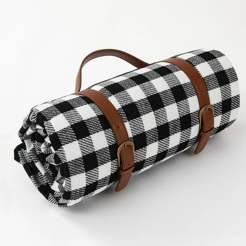 Waterproof Picnic Blanket with Soft Foam Filling and Carry Handles