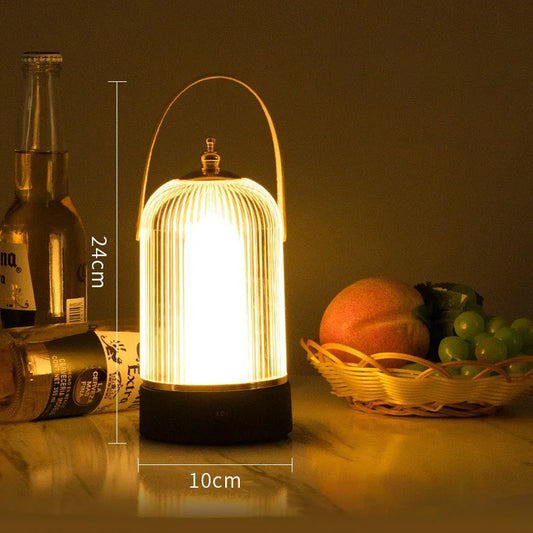 Portable Retro Birdcage Table Lamp - Vintage Cordless LED Lighting