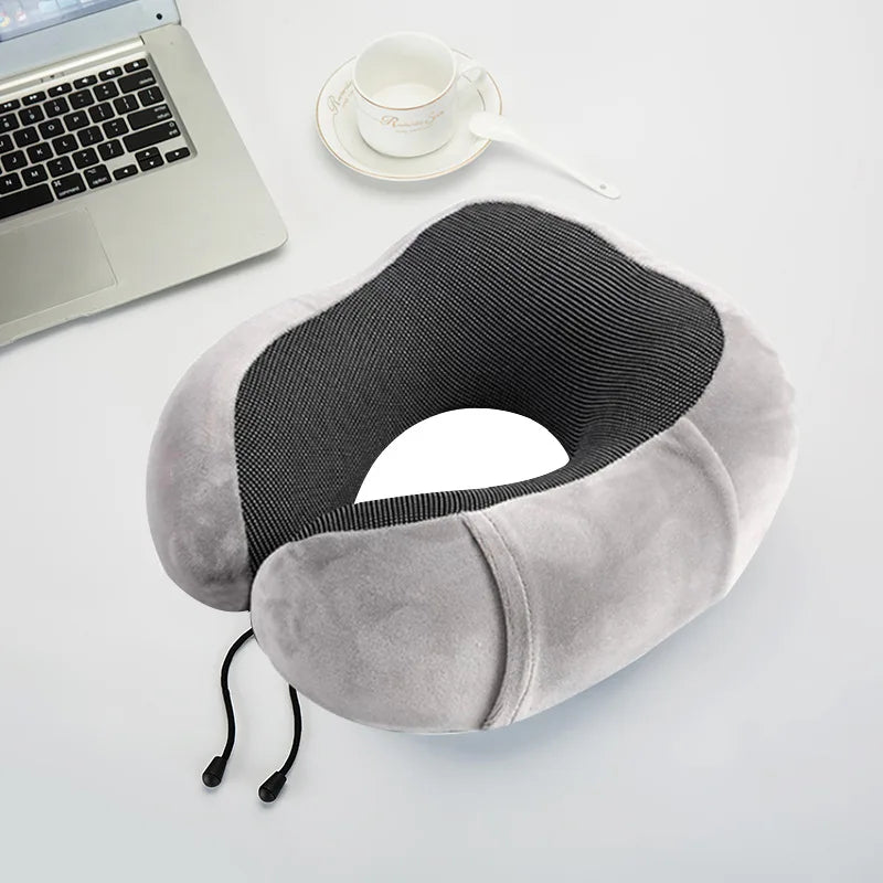 U-Shaped Memory Foam Neck Pillow for Travel and Sleep